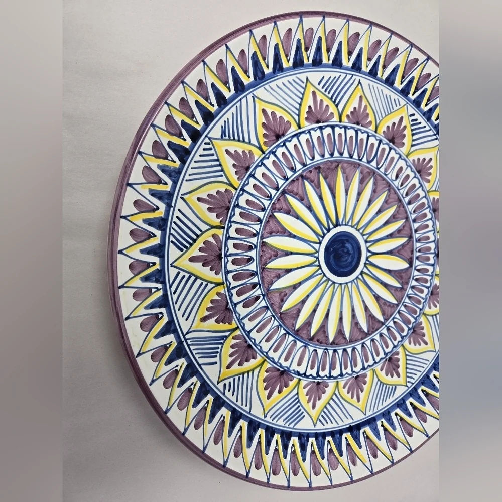 Italian Dipinto A Mano Sorrento Decorative Wall Plate Hand Painted Sunflower